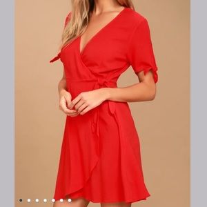 Lulu’s My Philosophy Red Wrap Dress